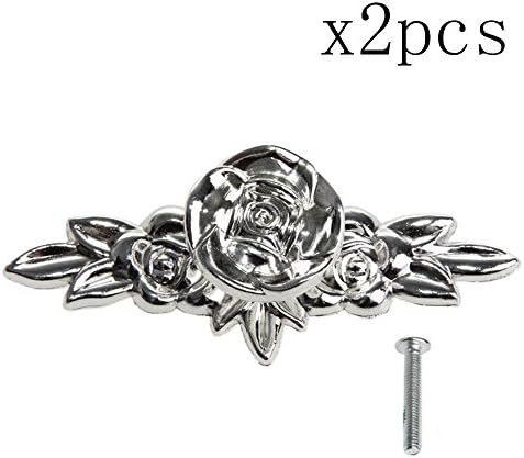Creatwls Zinc Alloy Modern Kitchen Cabinet Knobs Cupboard Door Pull Handle Drawer Pulls Handles Rose Shape Design - 2pcs