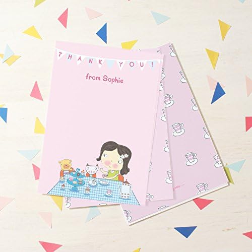Personalised Girl's Tea Party Thank You Cards (Pack of 8)