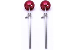 Jiayouy 2 Pieces Bass Drum Pedal Beater Aluminum Alloy Hammer Head Percussion Instrument Accessory Part Red 1