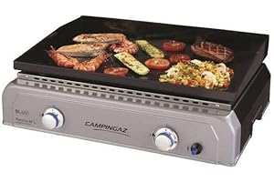 Campingaz Plancha Gaz BF L, 2 Brûleurs en Acier, Puissance 6 kW avec la Technologie Blue Flame, Plancha à Poser, Large Plancha à Revêtement Anti-adhésif, Cuisson Teppanyaki