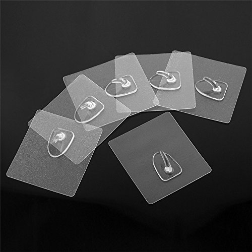 dekawei 6 Klebehaken nahtlos transparent Sticky Haken 11 lb/5KG, Badezimmer Haken Küche Haken, Küche Wand Aufhänger - 2