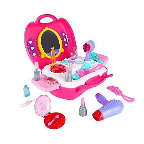 Kids Girls Pretend Play Make Cosmetic Bag Carry Case Durable