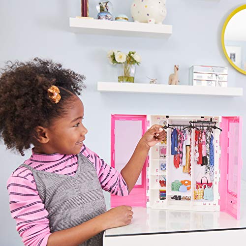 Barbie GBK11 - Tragbarer Traum Kleiderschrank mit Kleiderbügel, Puppenzubehör und Puppen Spielzeug ab 3 Jahren - 7