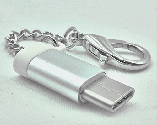 Interesting® Aluminium MicroUSB Buchse auf USB 3.1 Typ C Stecker Konverter USB-C OTG Datenadapter Konverter Schlüsselbund