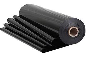 GSHUR 3 m x 4 m Negro Polietileno Film 1300 g Gruesa Lámina de plástico de invernadero Película de plástico resistente al polvo Resistente al desgarro Jardín Película de polietileno para jardinería