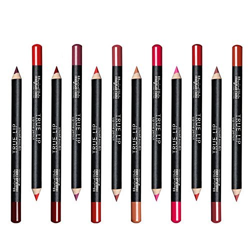 Ucanbe 12pcs Gorgeous Lip Liner Pencil Set Professional Lip Makeup Kit