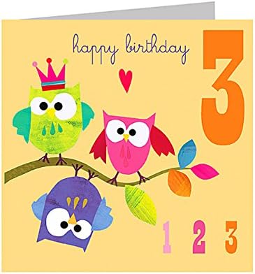 Owls 3rd Birthday Cards for Girls by Kali Stileman (JA08)