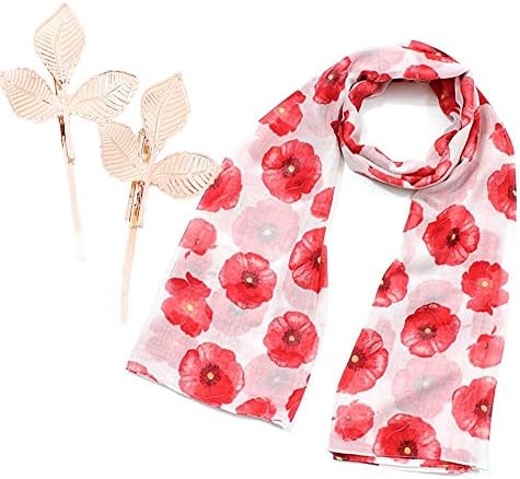 WINWINTOM Print Long Scarf Flower Beach Wrap Ladies Stole Shawl (White)