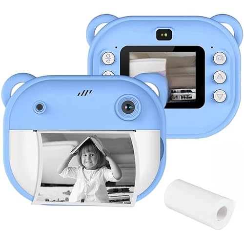 LEO LIFE STYLE Instant Print Camera for Kids, Dual Selfie Digital Camera with 1080P HD Videos Recoding, 48 MP BT & App Control Instant Photo Printer for Kids Boys & Girls (Blue)