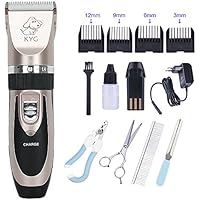 KYG Profi Elektrische Hunde Tierscher Schermaschine Tierhaarschneider Haarschneidemaschine Haustiere Gold/Schwarz