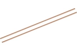 QUARKZMAN 2pz Asta Tonda in Rame Puro 5mm/0,2" Diametro 150mm/6" Lunghezza Stock Barra Tornio Tondino Rame Massiccio per Fai Da Te Artigianato Metallo Hobby Lavorazione Metallo