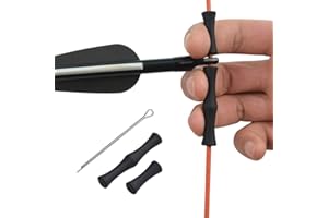 YLA Archery Finger Saver Shooting Hunting Bow Strings Protect Finger Guards BLACK with Installing Tool