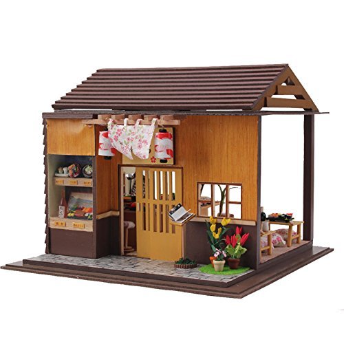 Rylai Wooden Handmade Dollhouse Miniature DIY Kit For Girls - Japanese Sushi Model Series DIY Assembling Model 3d Puzzle Building Toys Gift For Child Wooden Dollhouses & Furniture/Parts