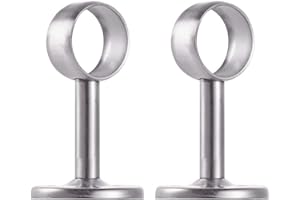 Increway 2 Pièces Acier Inoxydable Support de Rideau, Tringle à Rideau Supports, Support de Poteau de Rideau, Support pour Tiges de Suspension au Plafond pour Armoire de Rideau de Douche, Dia 32mm