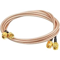 Cavo Coassiale RG316 SMA Maschio A Femmina 90 Gradi | 50cm Per Antenna WiFi, Router, Radio