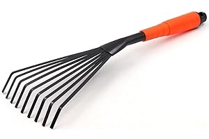 rackbone NINGVIHE Garden Rake,Hand Rake,Rake for Gardening,Mini Grass Rake,Horse Poo Picker,Ergonomic Grip for Comfort and Control Professional Hand Tools (small rake), Multi