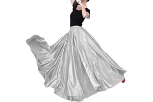 BACKGARDEN Eleganter Satin-Rock für Damen, 20 Meter, lang, für Ballsaal, Bauchtanz, Performance-Kostüm