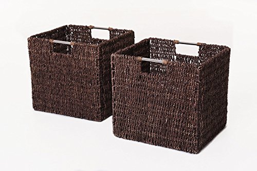 VIVANNO 2 Regalkörbe aus Seegras f. Ikea Expedit / Bonde braun