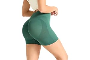 Sahunfri Short de Sport pour Femme Taille Haute Cyclisme Short de Sport serré sans Couture pour Le Fitness et la Course à Pied