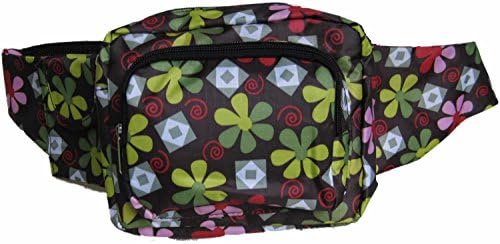 Waist Bag / Bum bag / Hip pouch (VARIOUS DESIGNS) (Black Floral)