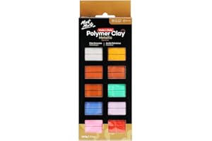 Mont Marte Arcilla Polimerica Metalica – 10 piezas – 100g – Textura suave y uniforme – Fácil de moldear – Polymer Clay para Cerámica, Modelado y Artesanía