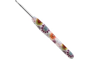 ‎COOPAY Coopay Crochet Hook with Beautiful Flower, 1 Piece Rubber Handle Crochet Hook 4.0 mm, Exquisite Ergonomic Crochet Hooks for Beginners, Solid Metal Crochet and Comfortable TPR Handle Crochet Hooks for