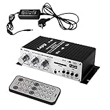 LEPY LP-A68 Amplificador Audio Mini Hi- Fi Amplificador Estereo 15W Amplificador para CD IPOD MP3 MP4 MD + Fuente de Alimentacion de CA Adaptador de Cargador DC 12V 5A