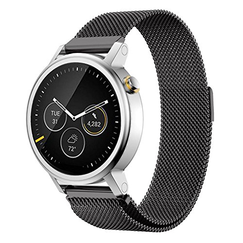 Pinhen 20mm Reloj Bandas Reemplazo liberaci n r pida Correa Banda de
Milanese Bucle magn tico de Acero Inoxidable para Gear S2 Classic Moto
360 42mm Huawei Watch 2 Smart Watch 20MM Black