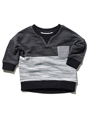 M&Co Baby Boy Raglan Long Sleeve Chest Pocket Colour Block Design Casual Sweater Top Navy 0/3 Mnths