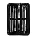 Abody 7Pcs Stainless Steel Facial Pimple Comedone Needle Acne Extractor Cleaner Blackhead & Blemish Kit with Black Bag