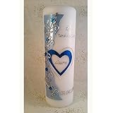 Konfirmationskerze K-91hb in vers. Farben inkl. Namen und Datum - auch zur Kommunion