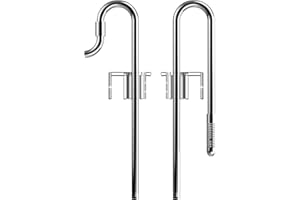 FZONE Tubo di Ingresso e Uscita in Acciaio Inossidabile a Forma di Giglio, Funziona con Tubi Filtranti da 12/16mm, Ideale per Acquari di Piante, con Fissatore in Tubo di Acrilico.