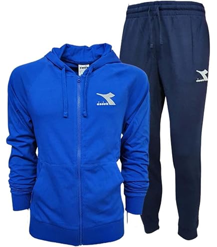 Tuta Da Uomo Diadora 102.182075 - Felpa Con Cappuccio E Pantaloni, Comoda E Sportiva | Taglia XX-Large | Colore Red Salsa