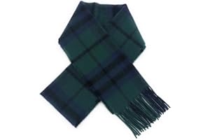 BRAW CLANS TARTANS Scarf - Scottish Tartans - 100% Lambswool - Extra Long Scarves - 24 * 180 cm - Made in Scotland