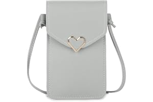 Narunii Sac à bandoulière Femme,Mini Pochette pour téléphone Portable avec en Cuir PU Transparent pour écran Tactile Verrouillage D'amour