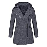 iHENGH Neujahrs Karnevalsaktion Damen Herbst Winter Bequem Mantel Lässig Mode Jacke Frauen warme dünne Jacke dicken Parka Mantel Winter Outwear mit Kapuze Zipper Coat
