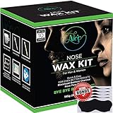 Nose Wax Kit for Men and Women - Nose Hair Wax with 30 Wax Applicator Sticks - Nose Waxing Kit with Blackhead Remover Strips by Nic'e