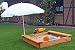 Produktbild Promadino Sandkasten mit Abdeckung und Schirmhalter 145x145cm Sandkiste 356/13
