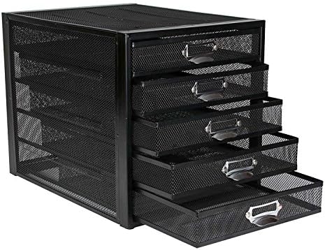 Osco Mesh 5 Drawer Sorter or Filer Drawer (Black or Silver) (Black)