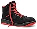 Produktbild ELTEN Maverick Mid S1P Herren und Damen Arbeits & Sicherheitsschuhe, Sicherheitsstiefel S1P, ESD, SRC, Lederfrei, Schnürung, Stahlkappe, Metallfreier Durchtrittsschutz, Schwarz-Rot, EU 44