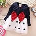 Zhuannian Baby Girls Long Sleeve Spot Bowknot Organza Dress (3-6 months, Navy Blue)