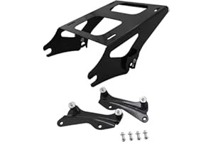 DASEN Gloss Black Two-Up Tour Pack Pak Mount Luggage Rack Quick-Detach ＆ 4 Point Docking Hardware Kit Compatible with Harley Touring Road King Electra Road Street Glide 2014-2022
