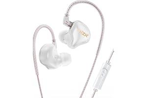 EZ EAR TKZK TK01 Auricular HiFi de Nivel básico, in Ear Monitor de Graves Profundos con Auricular Interno Tesla DD Altamente restaurado con Cable 2 Pin para música, Pop, ACG (Blanco, con micrófono)