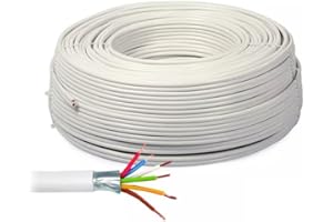 WEB world electronic business Cavo schermato antifurto 4x0.22mm² + 2x0.50mm² 100m CCA per impianti allarme, videosorveglianza e domotica, guaina PVC bianca, schermatura in alluminio