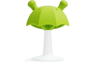 Mordedor Bebe 3-6 Meses, 6-12 Meses, Seposeve Silicona Juguetes Bebes 0-3 meses con Base de Succión, Mordedor Bebe Refrigerante 0-3 Meses, Blandito y de Fácil Agarre, SIN BPA, Verde