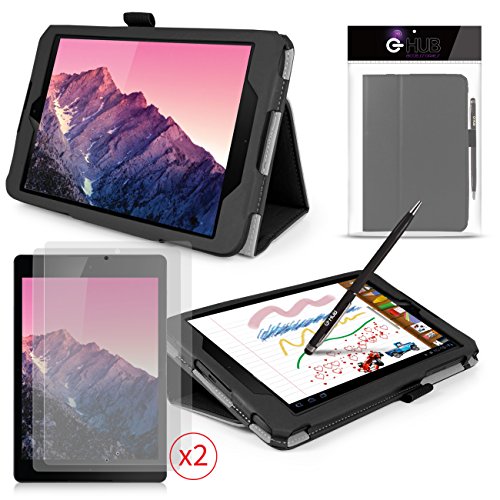 G-HUB® - NEXUS 9 Tablet Case - FUNDA con SOPORTE INTEGRADO en NEGRO Cuir Effet - Tablet Stand Case / CAJA / CARCASA con SENSORES AUTO STANDBY para funcionalidad de SUEÑO / DESPERTAR e Tapa Magnético - Diseñado exclusivamente para Google / HTC NEXUS 9 Tablet / Tabletta (para encajar a 2014 Versión con Pantalla de 9 pulgadas - Original Wi-Fi Modelo & 3G LTE Version)