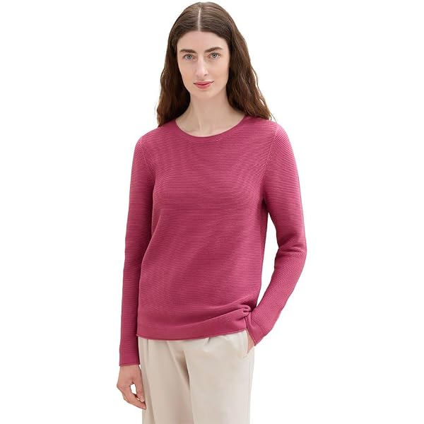 TOM TAILOR Damen Basic Pullover – Weicher Sweater Mit U-Boot-Ausschnitt In Regular Fit
