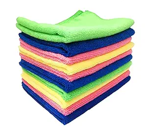 TWONE Multipurpose Microfiber Cloth for Car Cleaning, Polishing, Glass & Detailing Towel for Kitchen cleaning 40cm x 40cm (Pack of 10)