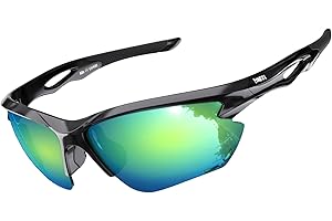 BONDDI Gafas de Sol Deportivas, Gafas de Sol Deportivas Polarizadas para Hombre y Mujer, Protección UV400, Montura TR90 Ligera y Envolvente para Ciclismo Pesca Golf Running Conducción Esquí Senderismo