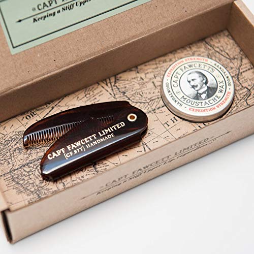 Captain Fawcett - Wax and Moustache Comb Gift Set - Bartpflege-Set